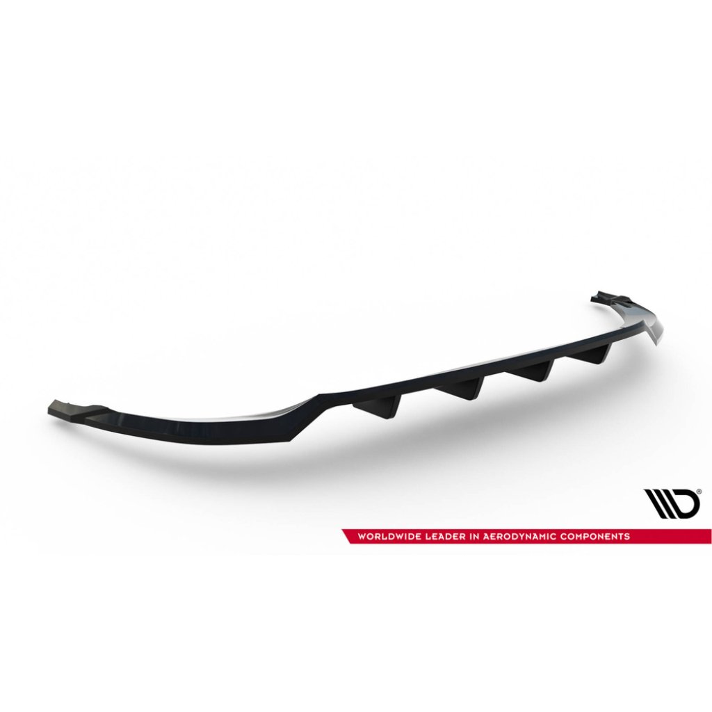 Maxton Design spoiler pod zadní nárazník s žebrováním pro Audi Q8 Mk 1, černý lesklý plast ABS