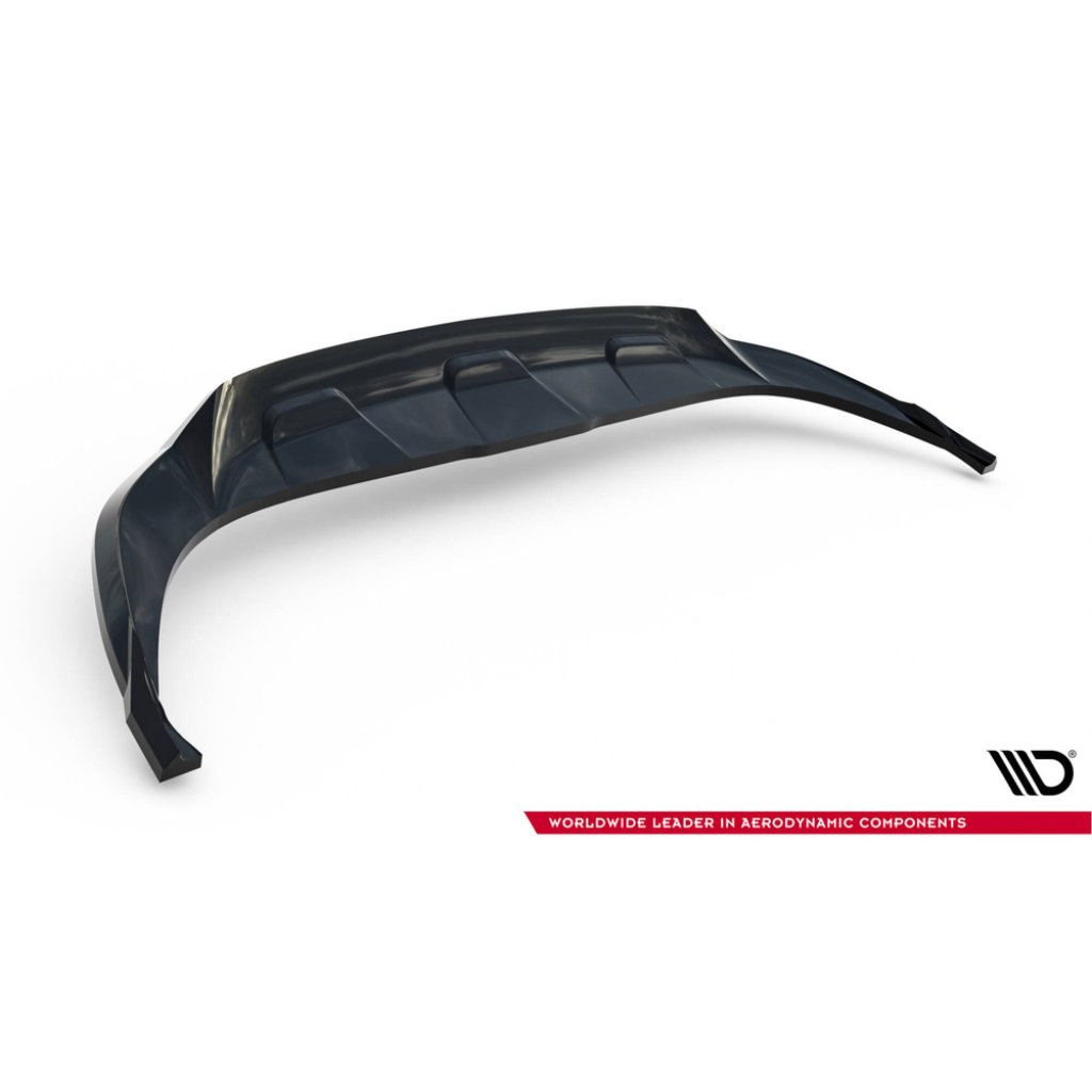 Maxton Design spoiler pod zadní nárazník s žebrováním pro Audi Q8 Mk 1, černý lesklý plast ABS