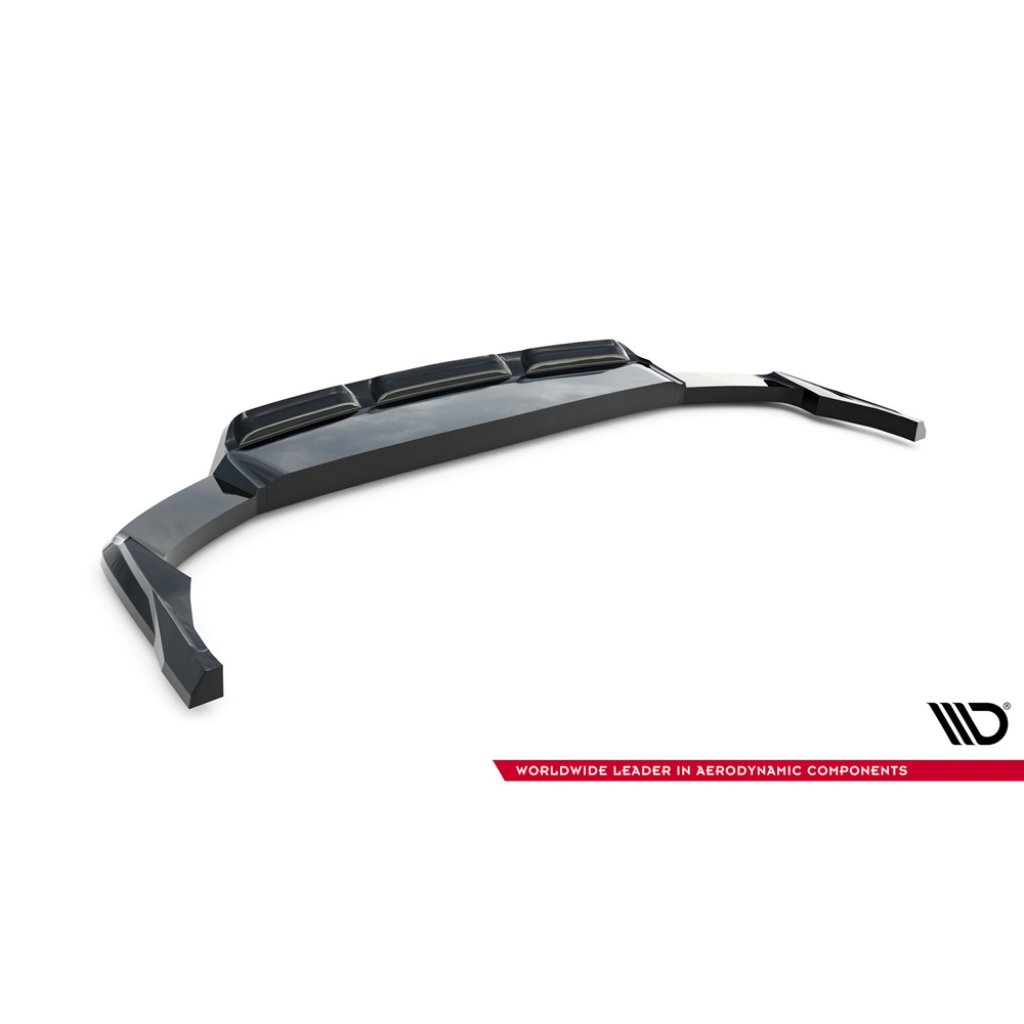 Maxton Design spoiler pod zadní nárazník s žebrováním pro Audi Q8 Mk 1 FL, černý lesklý plast ABS