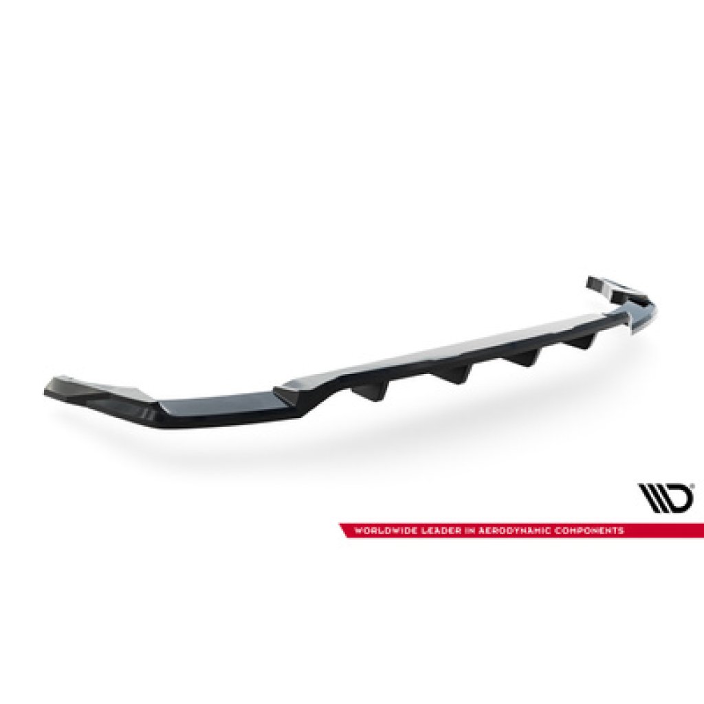 Maxton Design spoiler pod zadní nárazník s žebrováním pro Audi Q8 Mk 1 FL, černý lesklý plast ABS