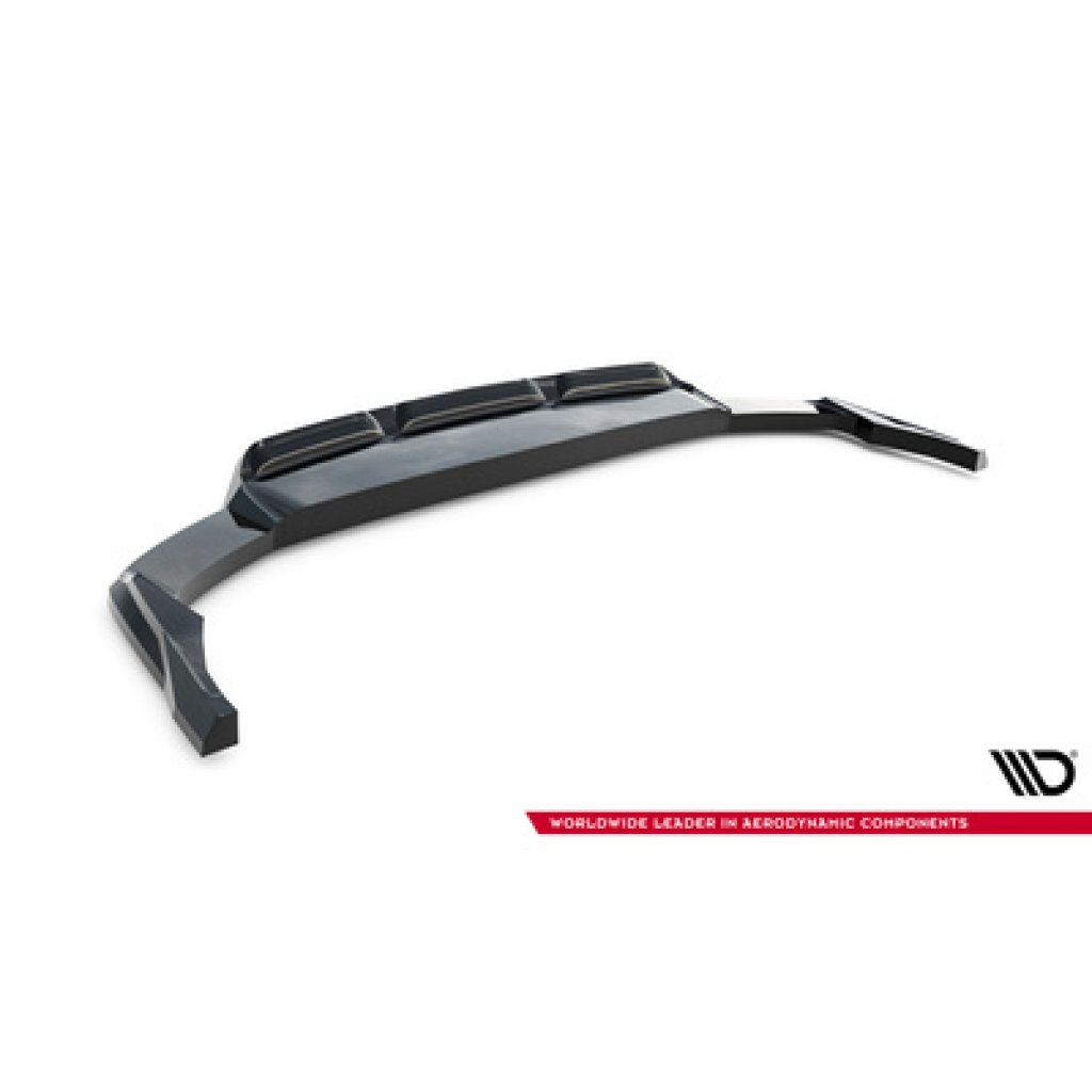 Maxton Design spoiler pod zadní nárazník s žebrováním pro Audi Q8 Mk 1 FL, černý lesklý plast ABS