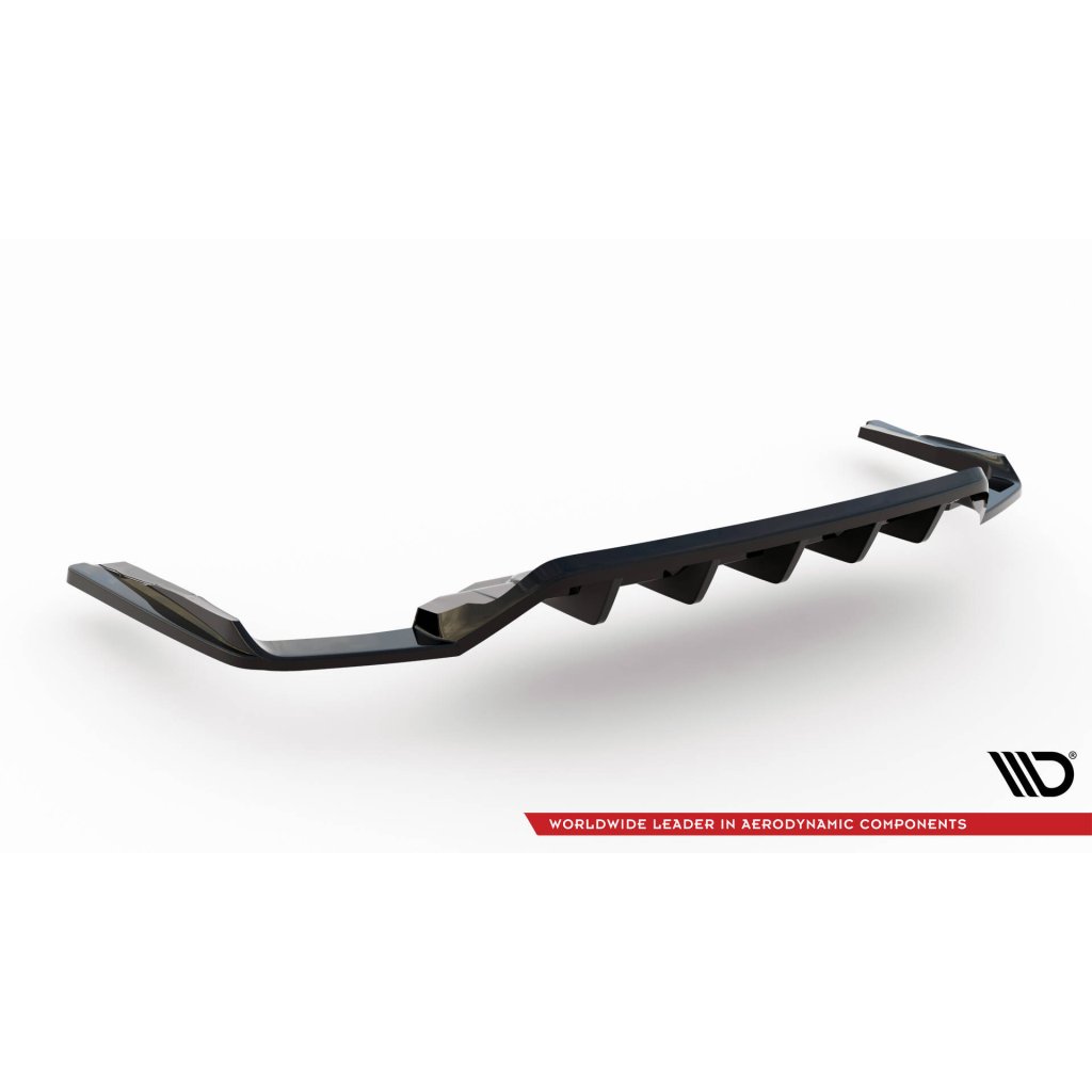 Maxton Design spoiler pod zadní nárazník s žebrováním pro Audi SQ7 Mk2 Facelift, černý lesklý plast ABS