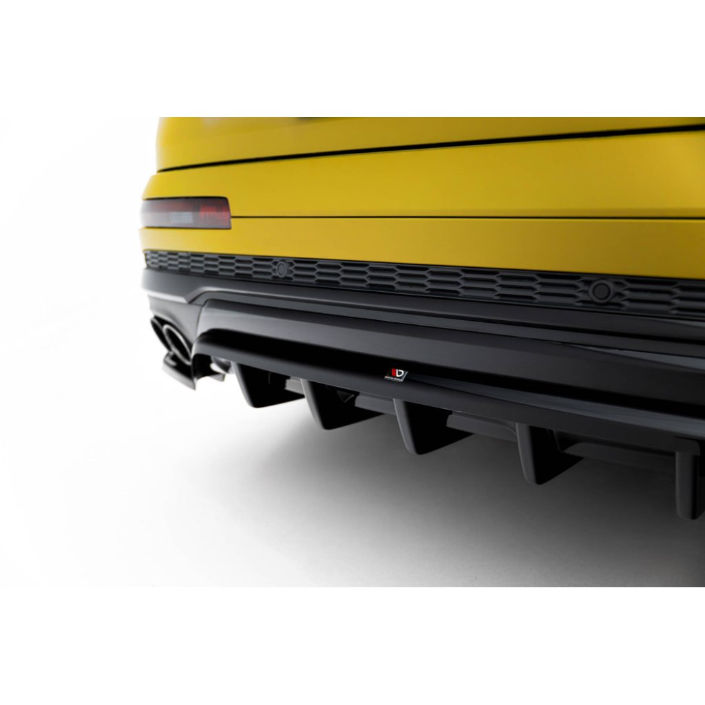 Maxton Design spoiler pod zadní nárazník s žebrováním pro Audi SQ7 Mk2 Facelift, černý lesklý plast ABS