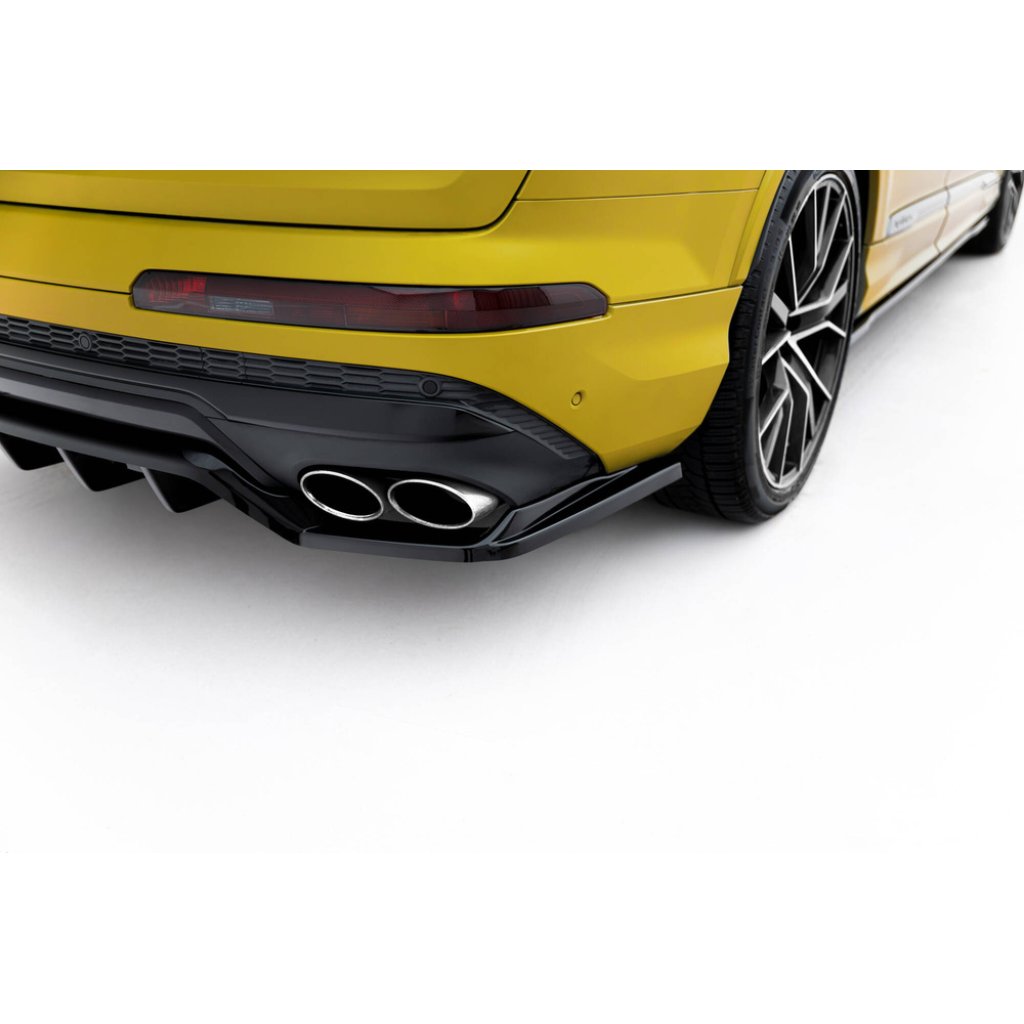 Maxton Design spoiler pod zadní nárazník s žebrováním pro Audi SQ7 Mk2 Facelift, černý lesklý plast ABS