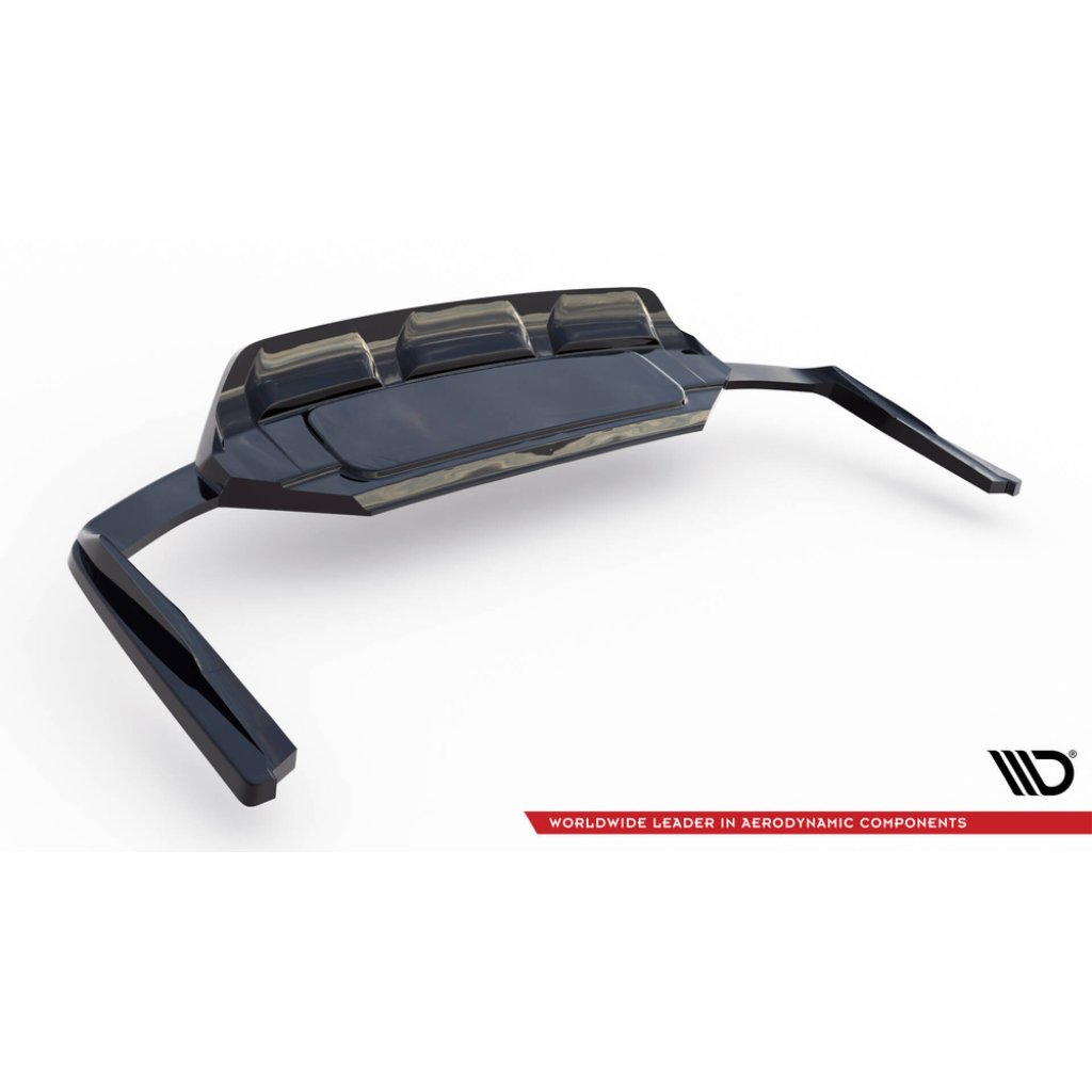 Maxton Design spoiler pod zadní nárazník s žebrováním pro Audi SQ7 Mk2 Facelift, černý lesklý plast ABS