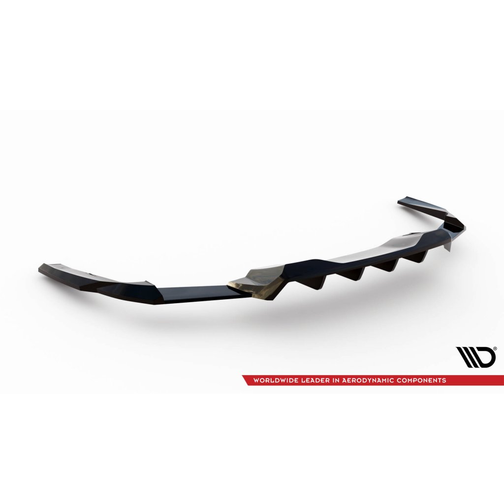Maxton Design spoiler pod zadní nárazník s žebrováním pro Ford Mustang Mk7 GT, černý lesklý plast ABS