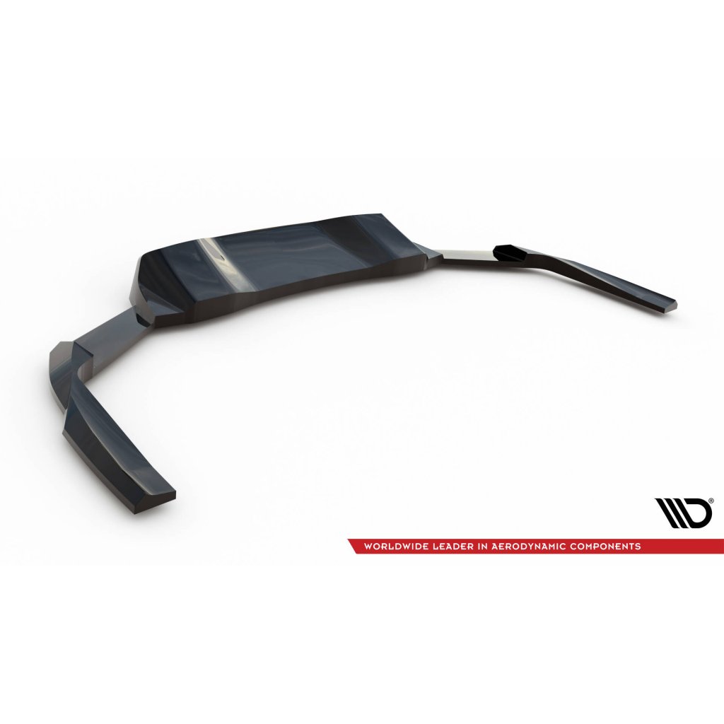 Maxton Design spoiler pod zadní nárazník s žebrováním pro Ford Mustang Mk7 GT, černý lesklý plast ABS