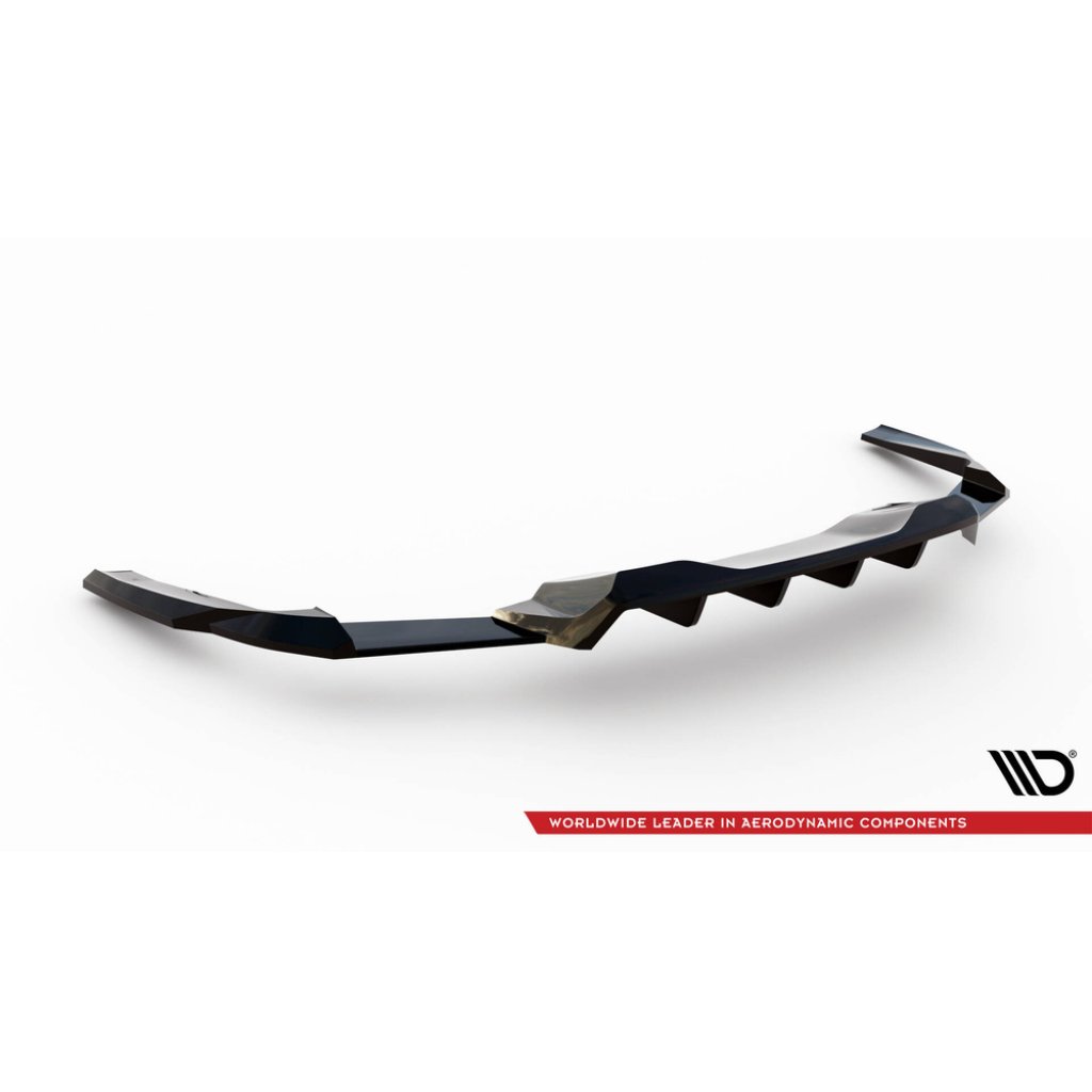 Maxton Design spoiler pod zadní nárazník s žebrováním pro Ford Mustang Mk7 GT, černý lesklý plast ABS