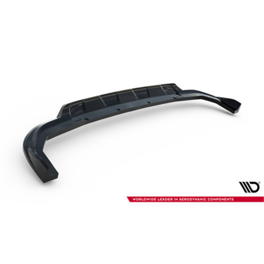 Maxton Design spoiler pod zadní nárazník s žebrováním pro Ford Tourneo Courier Mk2, černý lesklý plast ABS