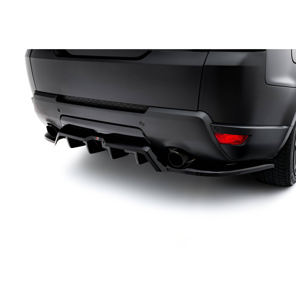 Maxton Design spoiler pod zadní nárazník s žebrováním pro Land rover Range Rover Sport Mk2, černý lesklý plast ABS