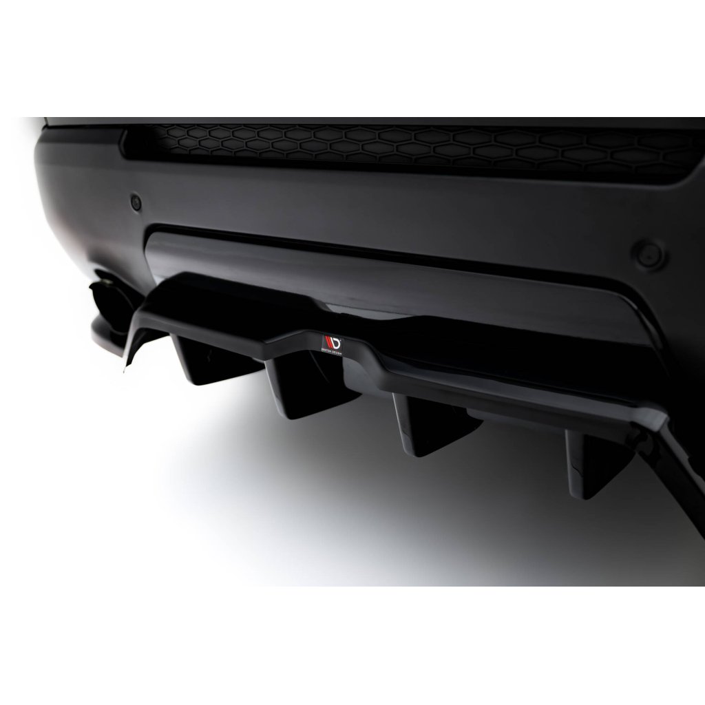 Maxton Design spoiler pod zadní nárazník s žebrováním pro Land rover Range Rover Sport Mk2, černý lesklý plast ABS