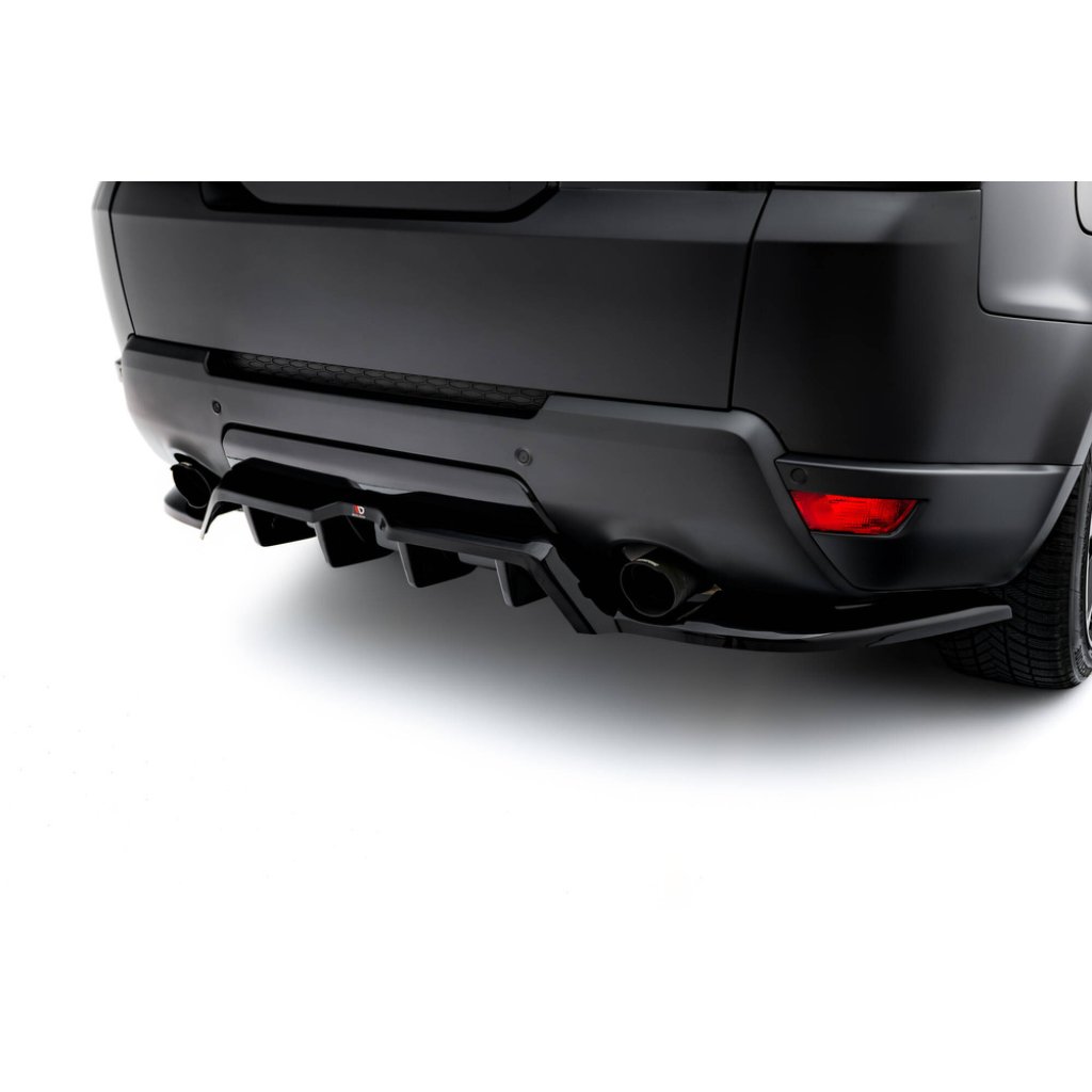 Maxton Design spoiler pod zadní nárazník s žebrováním pro Land rover Range Rover Sport Mk2, černý lesklý plast ABS