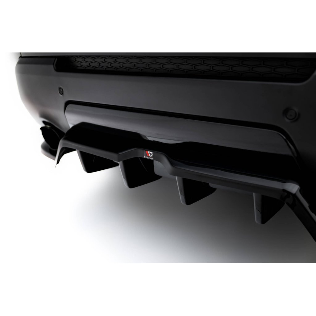 Maxton Design spoiler pod zadní nárazník s žebrováním pro Land rover Range Rover Sport Mk2, černý lesklý plast ABS