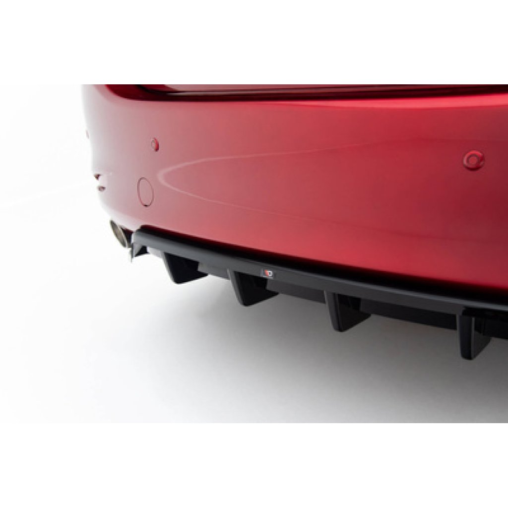 Maxton Design spoiler pod zadní nárazník s žebrováním pro Mazda 6 Mk3 FL, černý lesklý plast ABS