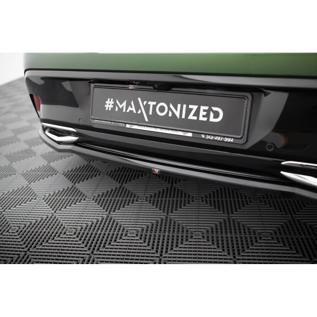 Maxton Design spoiler pod zadní nárazník s žebrováním pro Peugeot 308 GT Mk3, černý lesklý plast ABS, Hatchback