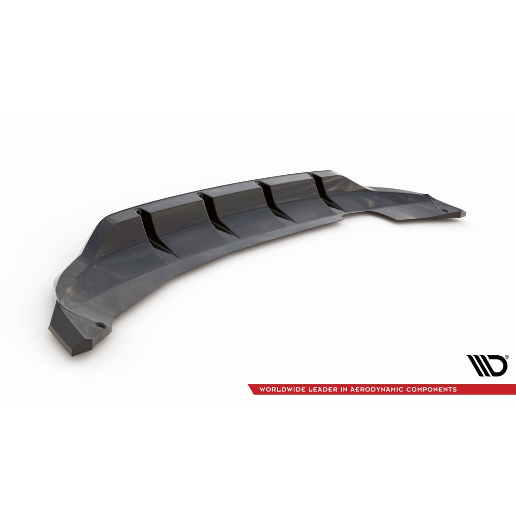 Maxton Design spoiler pod zadní nárazník s žebrováním pro Škoda Fabia Mk4, černý lesklý plast ABS, Monte Carlo