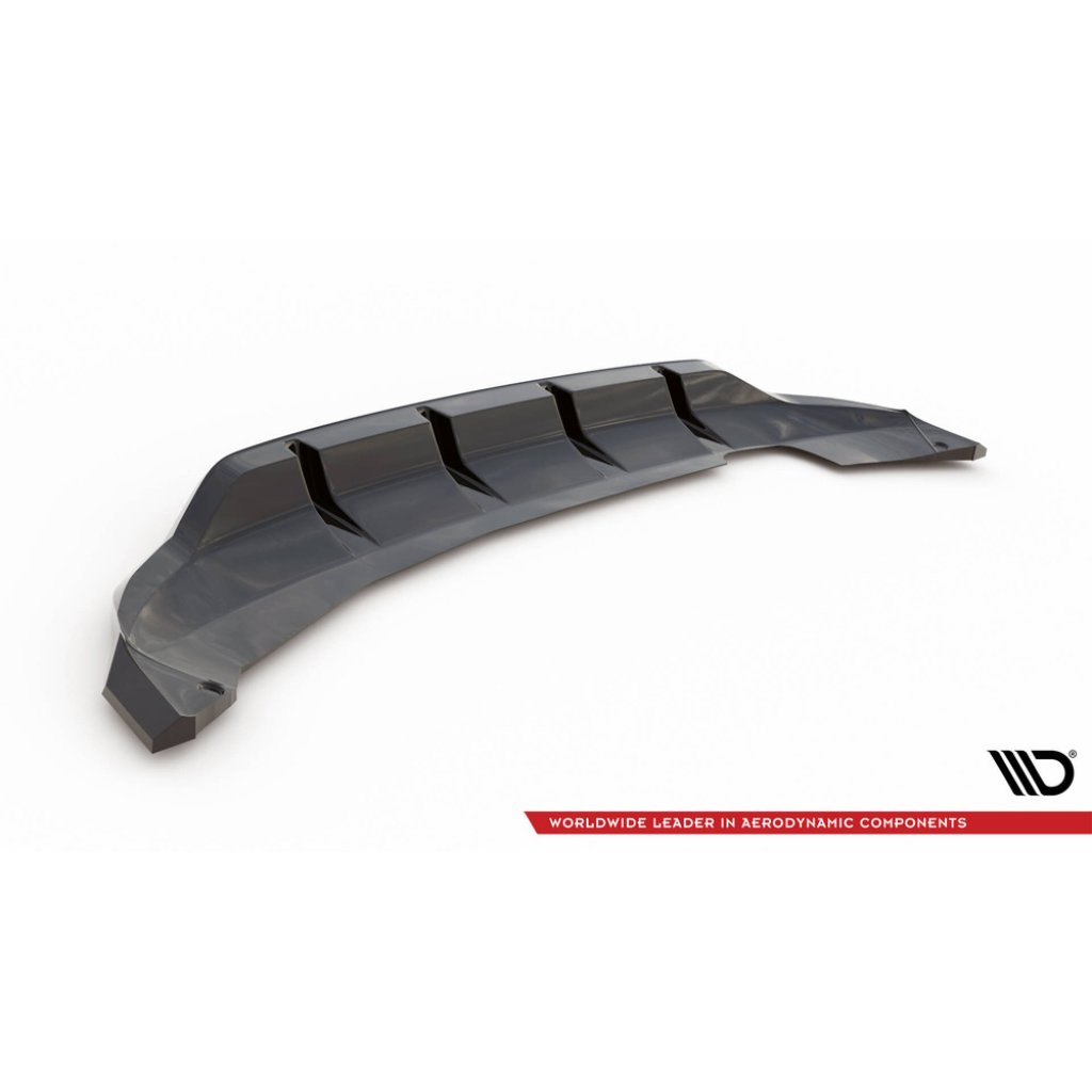 Maxton Design spoiler pod zadní nárazník s žebrováním pro Škoda Fabia Mk4, černý lesklý plast ABS, Monte Carlo