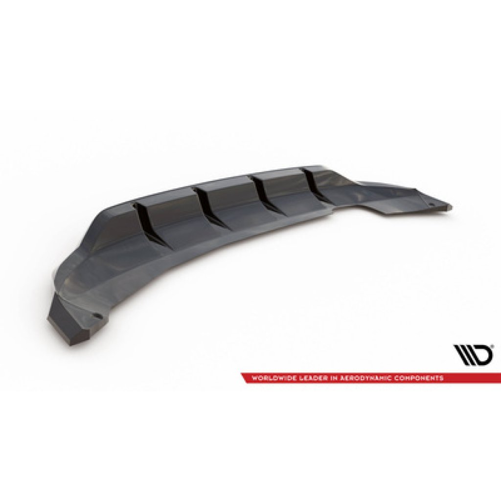 Maxton Design spoiler pod zadní nárazník s žebrováním pro Škoda Fabia Mk4, černý lesklý plast ABS, Monte Carlo