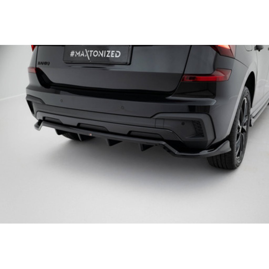 Maxton Design spoiler pod zadní nárazník s žebrováním pro Škoda Kamiq Mk1 Facelift, černý lesklý plast ABS, Monte Carlo