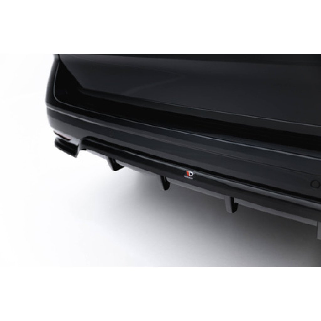 Maxton Design spoiler pod zadní nárazník s žebrováním pro Volkswagen Multivan T7, černý lesklý plast ABS