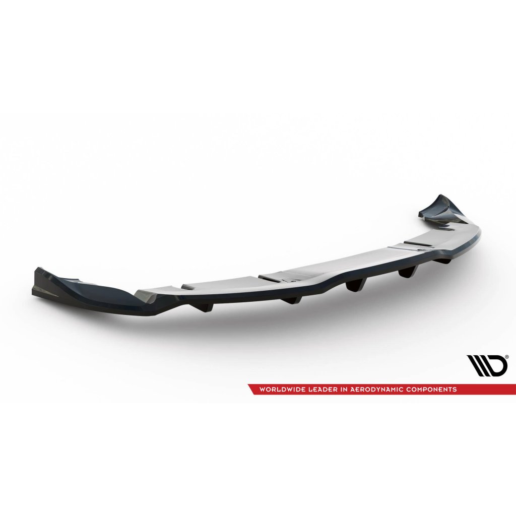 Maxton Design spoiler pod zadní nárazník s žebrováním v.2 pro Tesla Model 3 Mk1 Project Highland Facelift, černý lesklý plast ABS