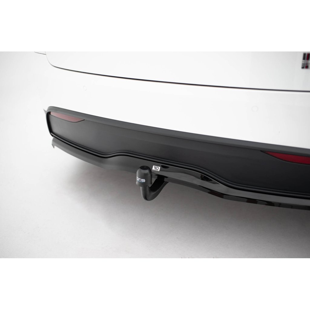 Maxton Design spoiler pod zadní nárazník s žebrováním v.2 pro Tesla Model X Mk1 Facelift, černý lesklý plast ABS
