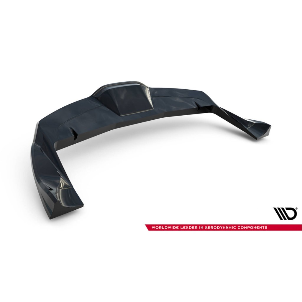 Maxton Design spoiler pod zadní nárazník s žebrováním v.2 pro Tesla Model X Mk1 Facelift, černý lesklý plast ABS