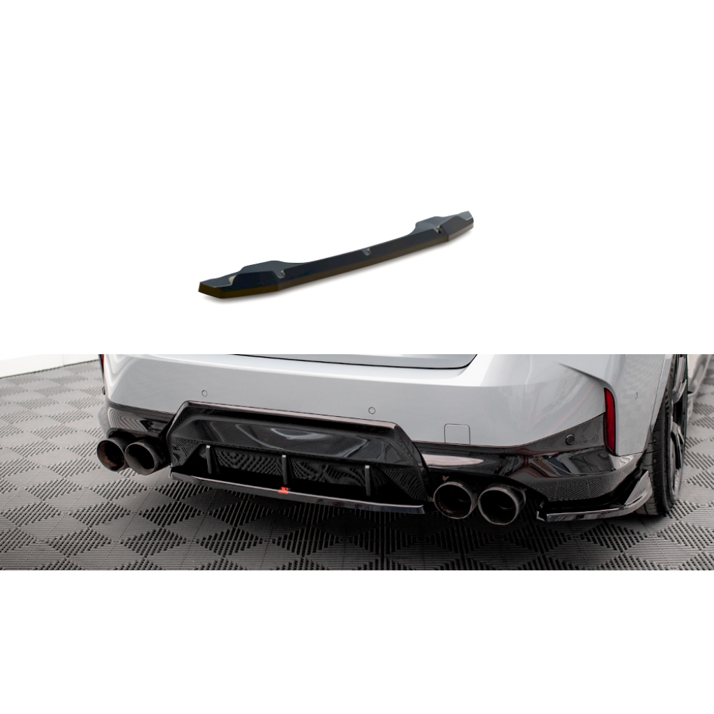 Maxton Design středový spoiler pod zadní nárazník pro BMW řada 2 G42 M240i, černý lesklý plast ABS