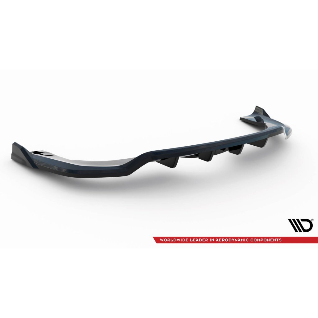 Maxton Design středový spoiler pod zadní nárazník s žebrováním pro BMW X5 F15, černý lesklý plast ABS, M-Pack