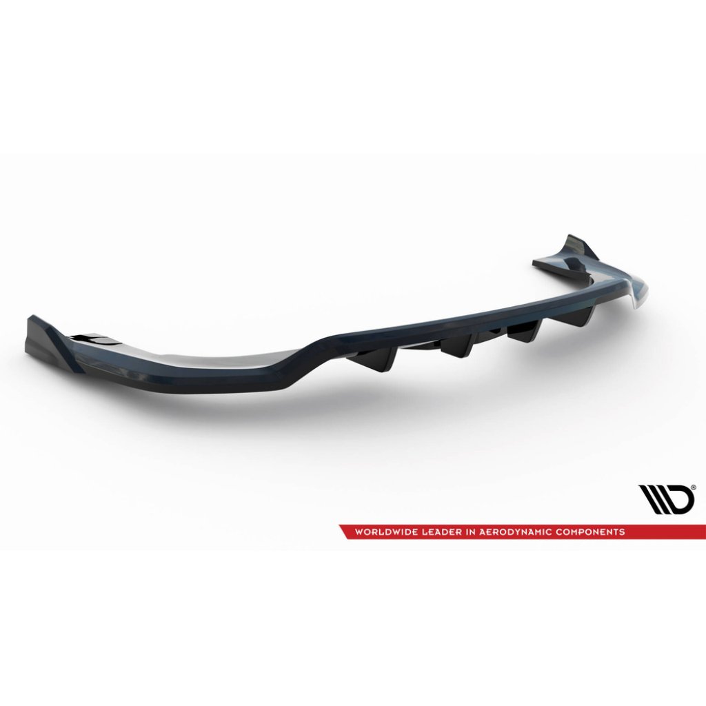 Maxton Design středový spoiler pod zadní nárazník s žebrováním pro BMW X5 F15, černý lesklý plast ABS, M-Pack