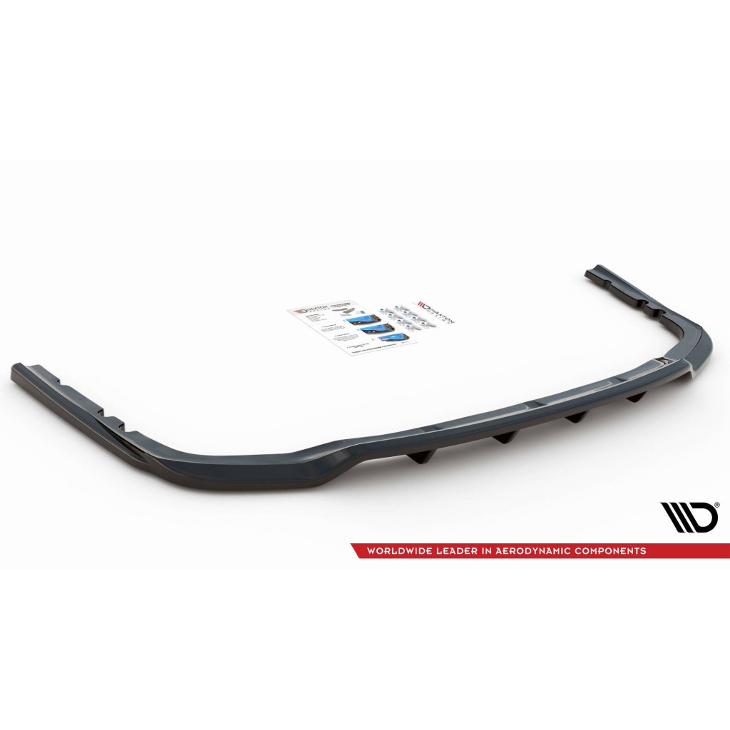 Maxton Design středový spoiler pod zadní nárazník s žebrováním pro BMW X7 G07, černý lesklý plast ABS