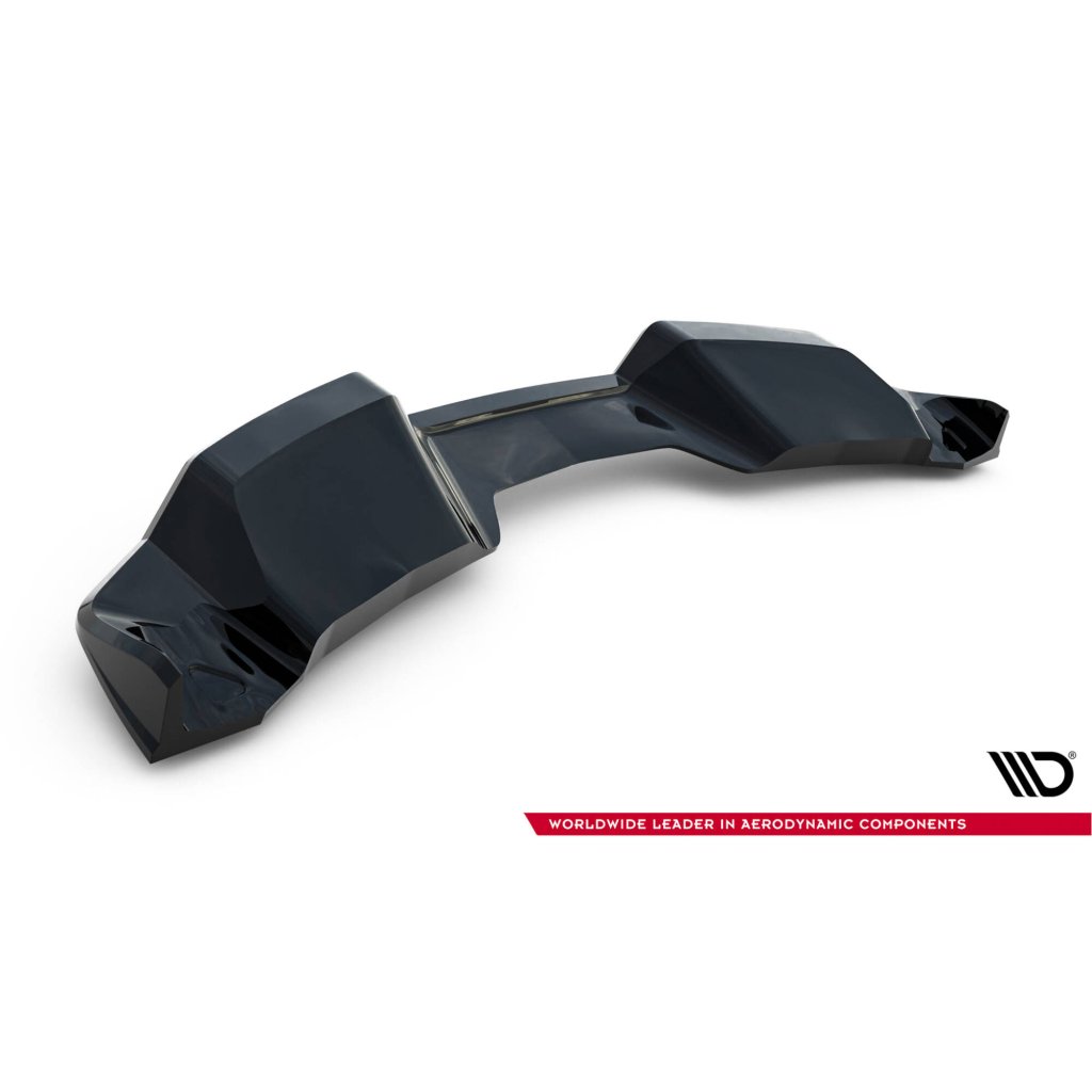 Maxton Design středový spoiler pod zadní nárazník s žebrováním pro Chevrolet Corvette C7, černý lesklý plast ABS, Stingray