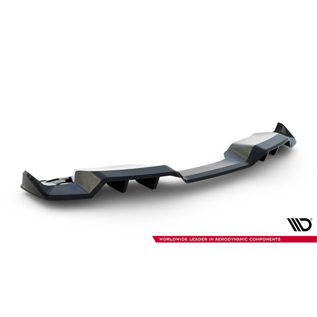 Maxton Design středový spoiler pod zadní nárazník s žebrováním pro Chevrolet Corvette C7, černý lesklý plast ABS, Z06