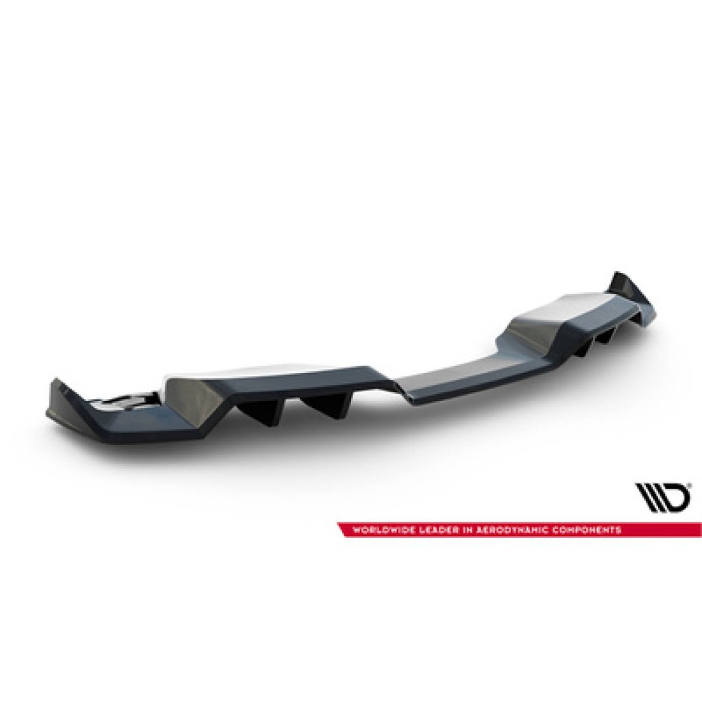 Maxton Design středový spoiler pod zadní nárazník s žebrováním pro Chevrolet Corvette C7, černý lesklý plast ABS, Z06