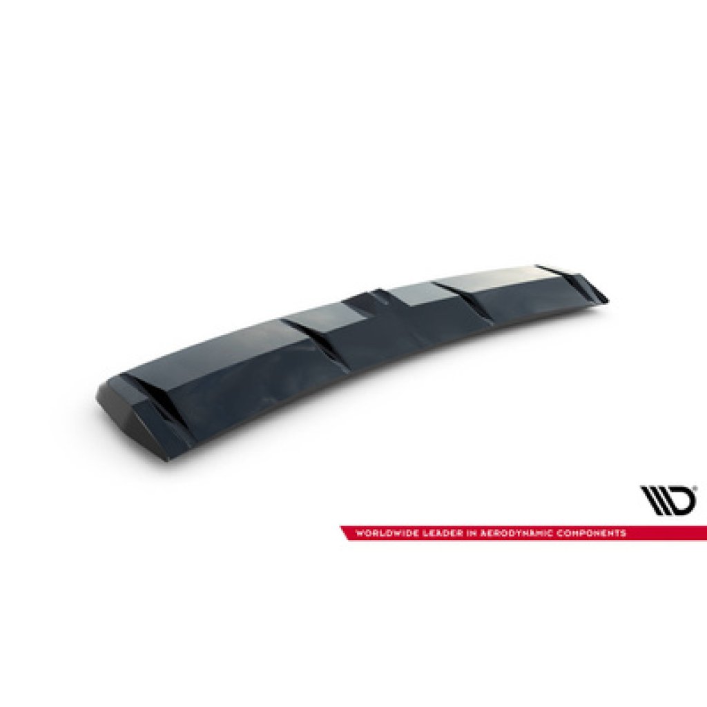 Maxton Design středový spoiler pod zadní nárazník s žebrováním pro Hyundai Elantra N Mk7, černý lesklý plast ABS