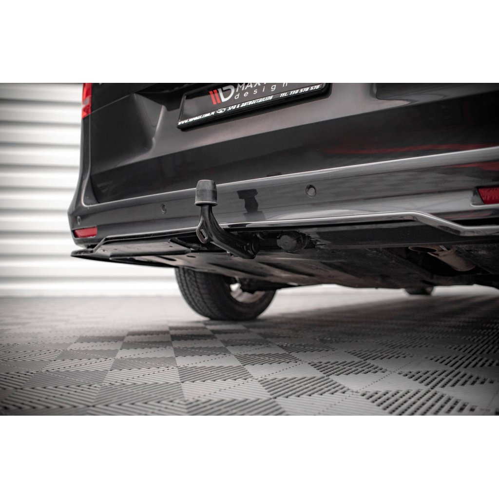 Maxton Design středový spoiler pod zadní nárazník s žebrováním pro Mercedes třída V W447F, černý lesklý plast ABS, AMG-Line