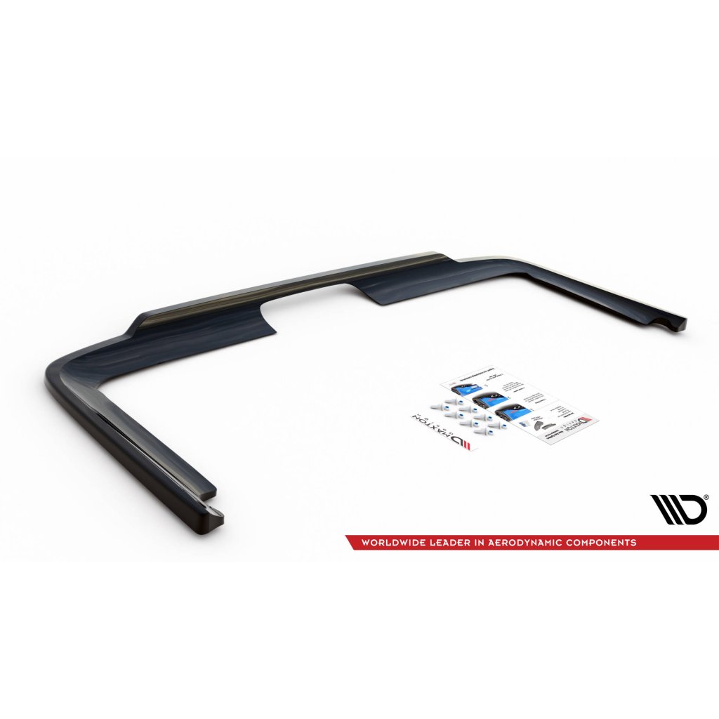 Maxton Design středový spoiler pod zadní nárazník s žebrováním pro Mercedes Vito W447 Facelift, černý lesklý plast ABS