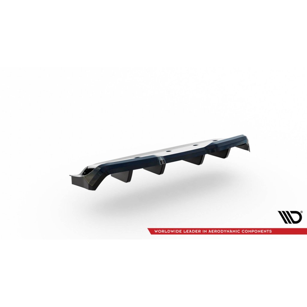 Maxton Design středový spoiler pod zadní nárazník s žebrováním pro Nissan GT-R R35 Facelift, černý lesklý plast ABS, r.v. 2016-2022