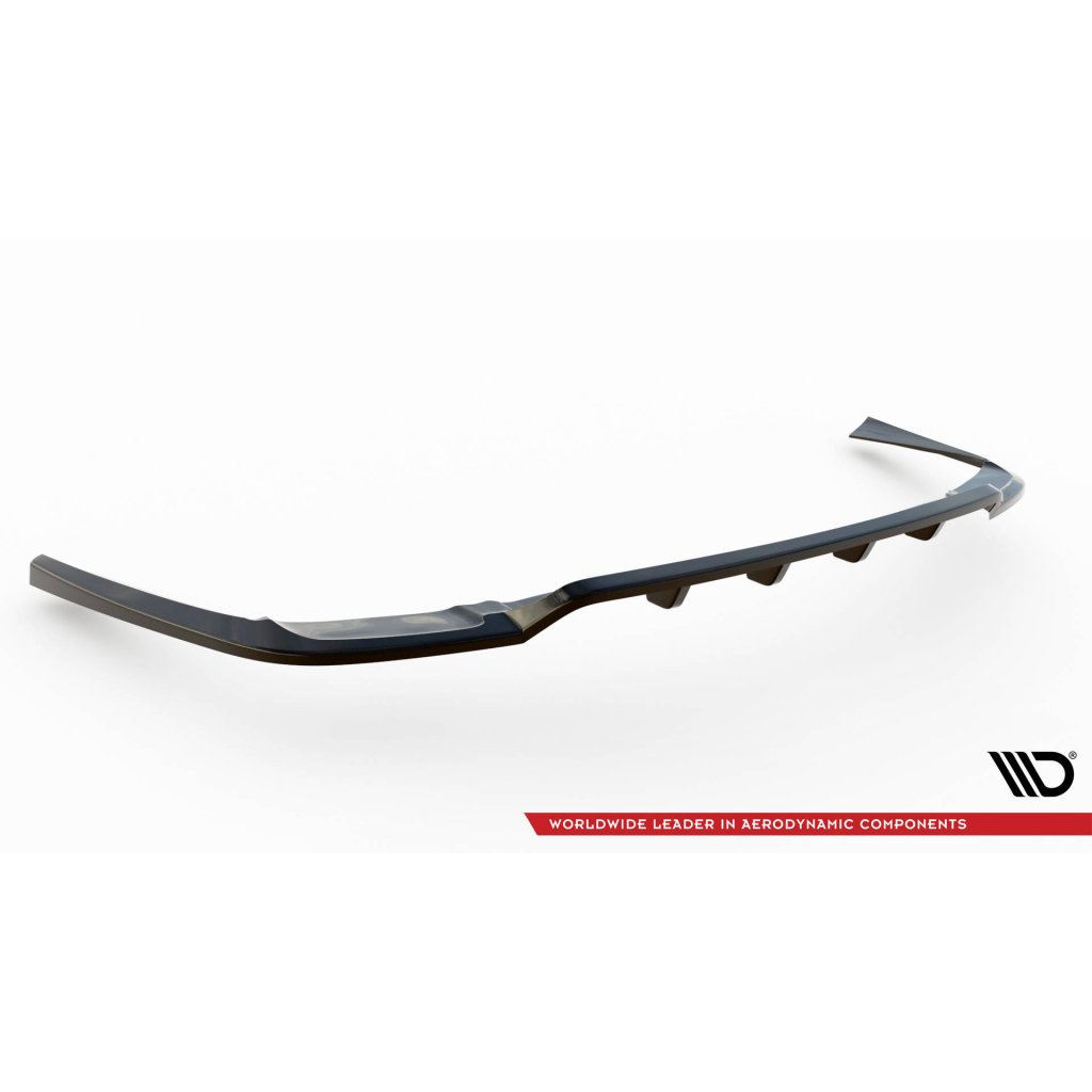 Maxton Design středový spoiler pod zadní nárazník s žebrováním pro Volvo XC90 Mk2 Facelift R-Design, černý lesklý plast ABS
