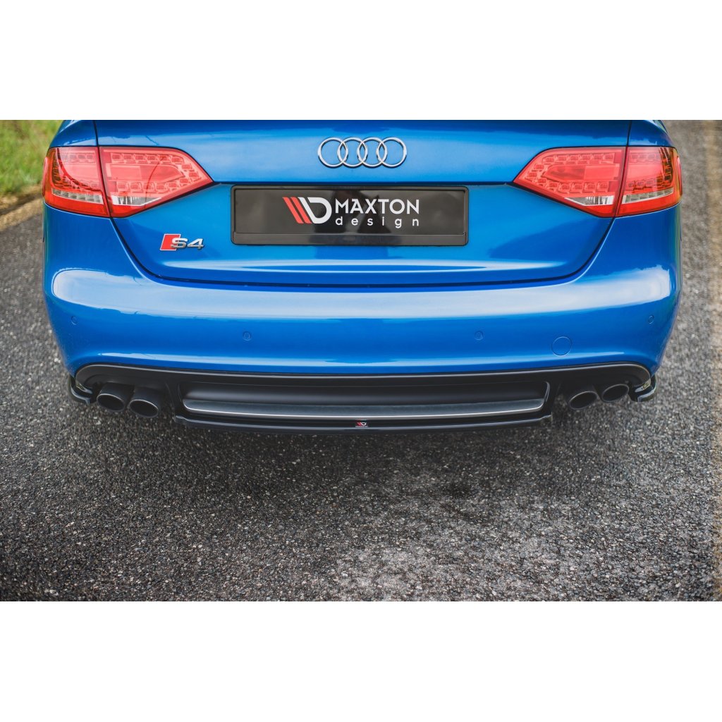 Maxton Design středový spoiler zadního nárazníku pro Audi A4 B8, černý lesklý plast ABS