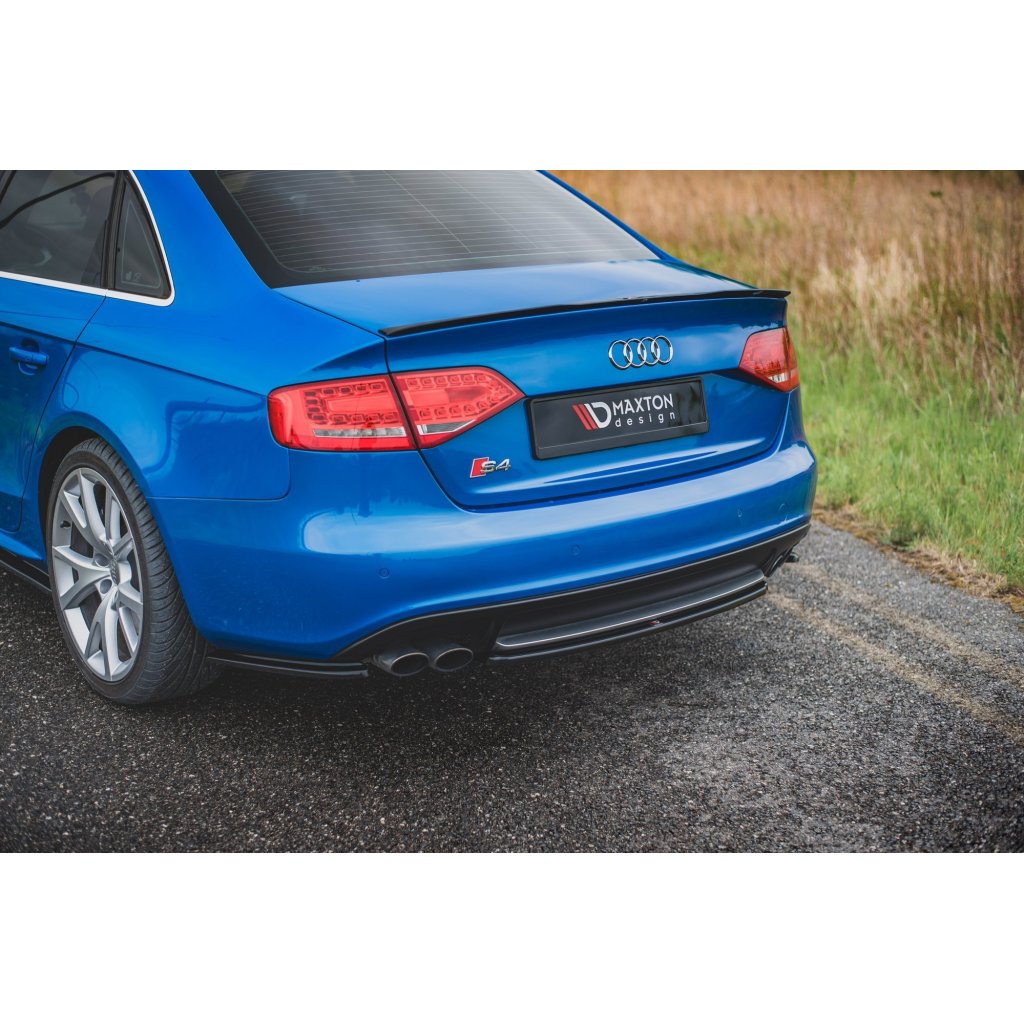Maxton Design středový spoiler zadního nárazníku pro Audi A4 B8, černý lesklý plast ABS