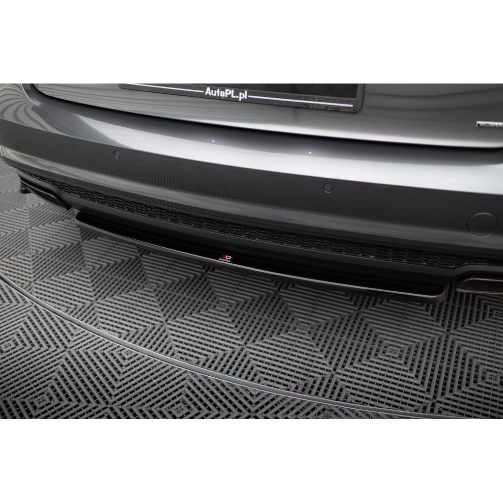 Maxton Design středový spoiler zadního nárazníku pro Audi A6 C7 FL, černý lesklý plast ABS