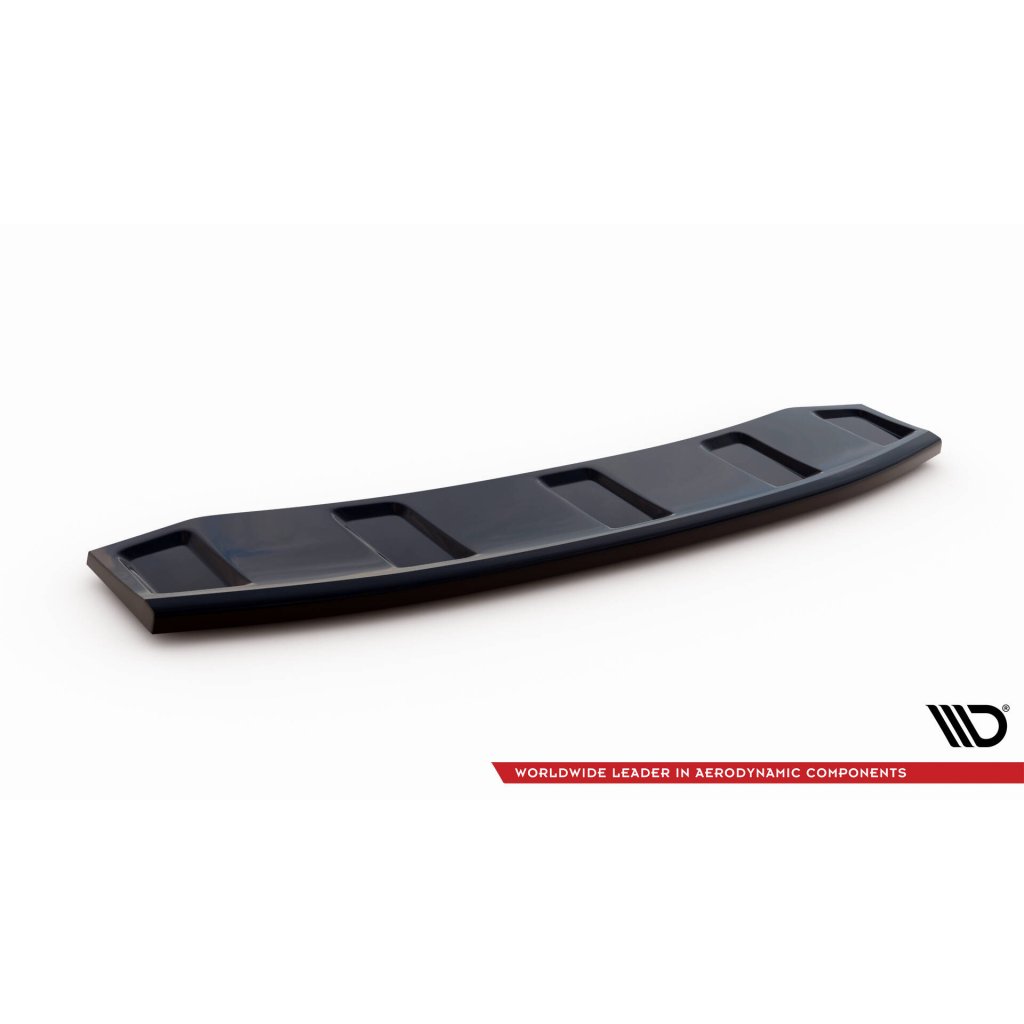 Maxton Design středový spoiler zadního nárazníku pro Audi A6 C7 FL, černý lesklý plast ABS
