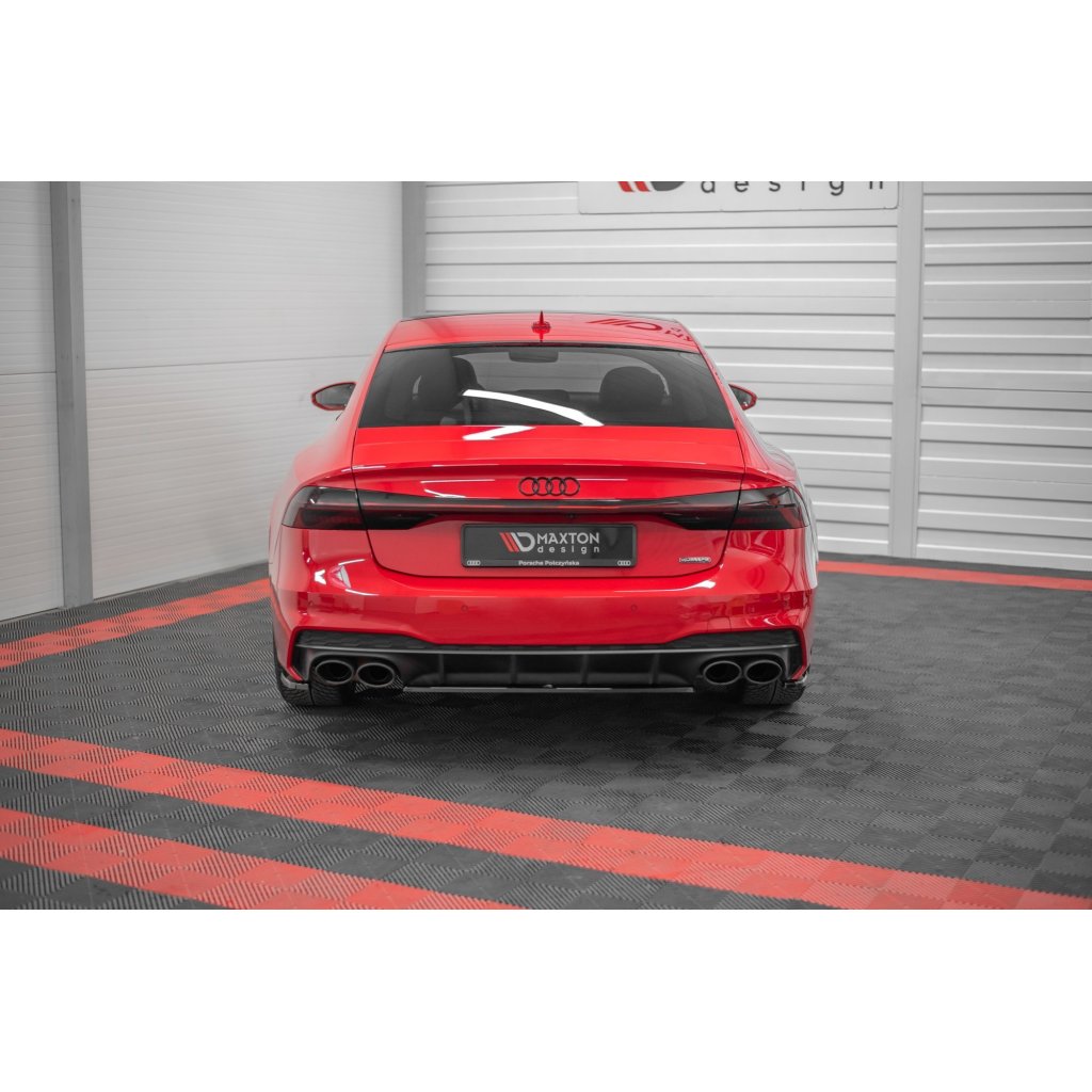Maxton Design středový spoiler zadního nárazníku pro Audi A7 C8, černý lesklý plast ABS