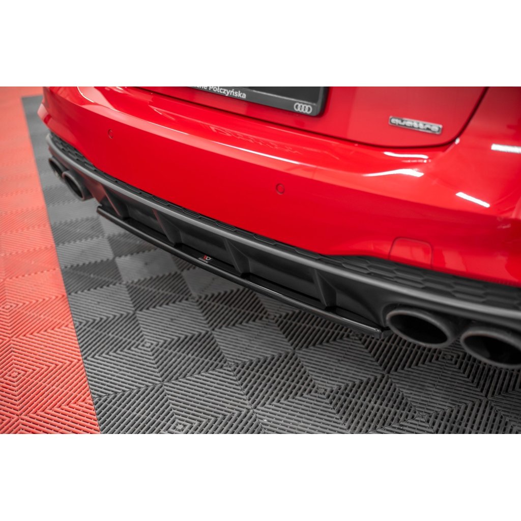 Maxton Design středový spoiler zadního nárazníku pro Audi A7 C8, černý lesklý plast ABS