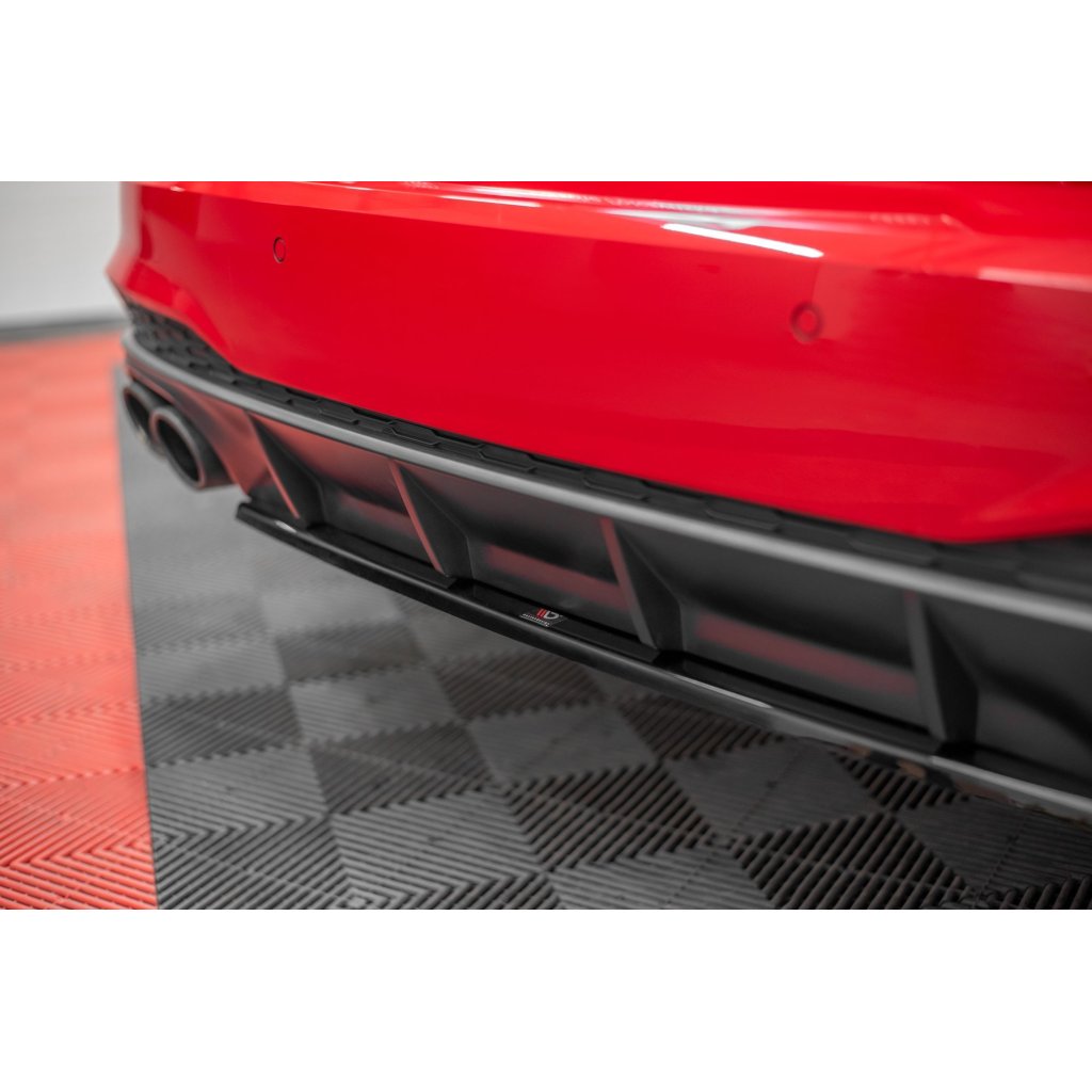 Maxton Design středový spoiler zadního nárazníku pro Audi A7 C8, černý lesklý plast ABS