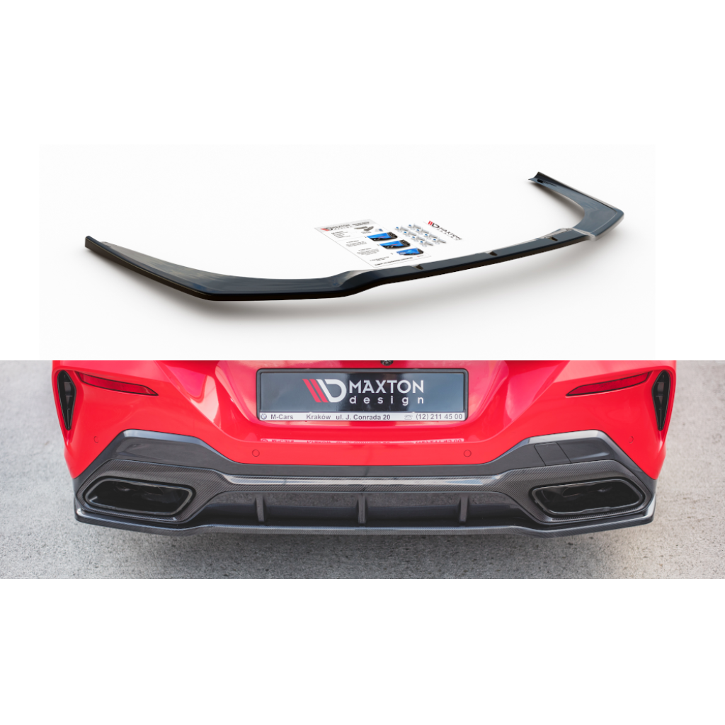 Maxton Design středový spoiler zadního nárazníku pro BMW řada 8 Coupe/G15, černý lesklý plast ABS