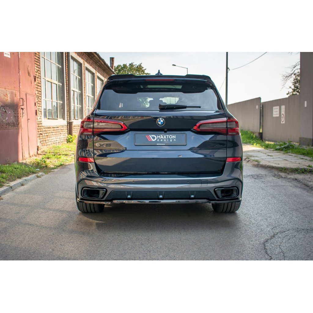 Maxton Design středový spoiler zadního nárazníku pro BMW X5 G05, černý lesklý plast ABS, M-pack