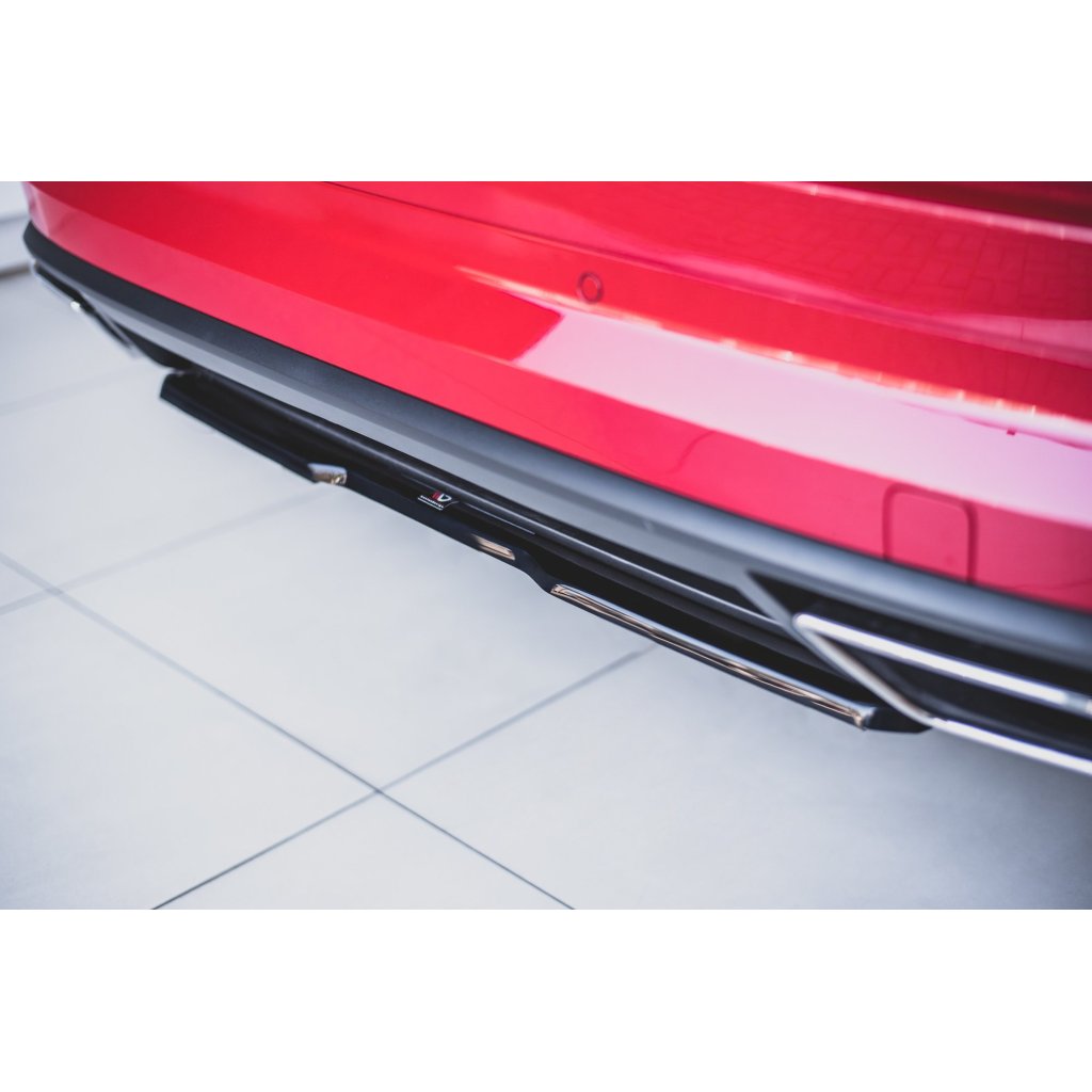 Maxton Design středový spoiler zadního nárazníku pro Škoda Kodiaq RS, černý lesklý plast ABS