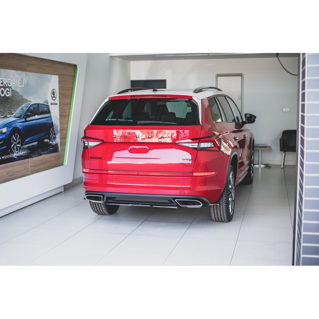 Maxton Design středový spoiler zadního nárazníku pro Škoda Kodiaq RS, černý lesklý plast ABS